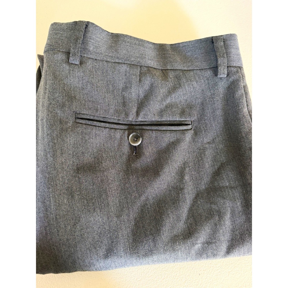 Tommy Hilfiger Men's 36x30 Gray Twill Dress Pants Flat Front Slash Pockets